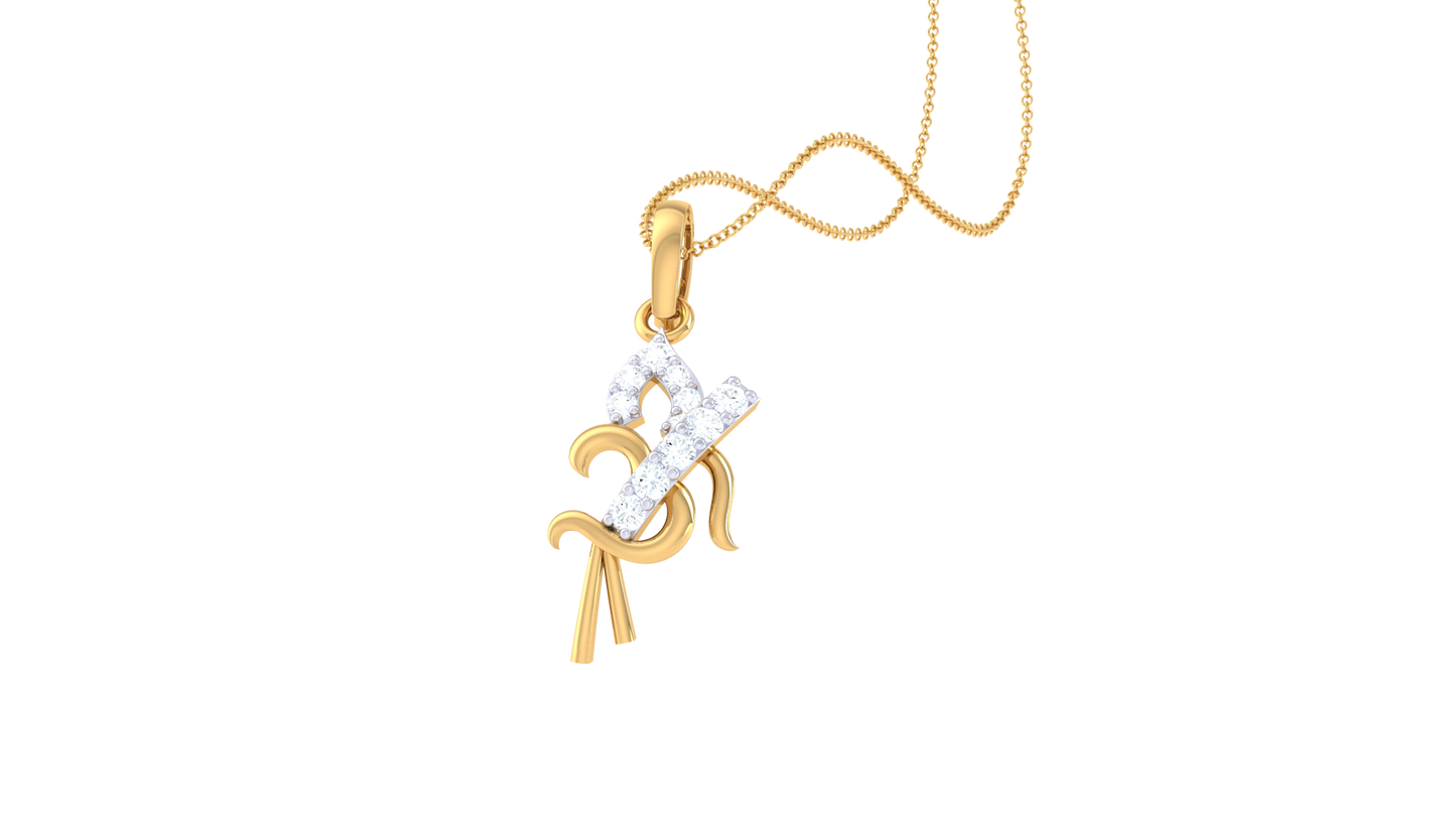 Om Harmony Diamond Pendant In Gold – 0.10 Ct Brilliant Cut