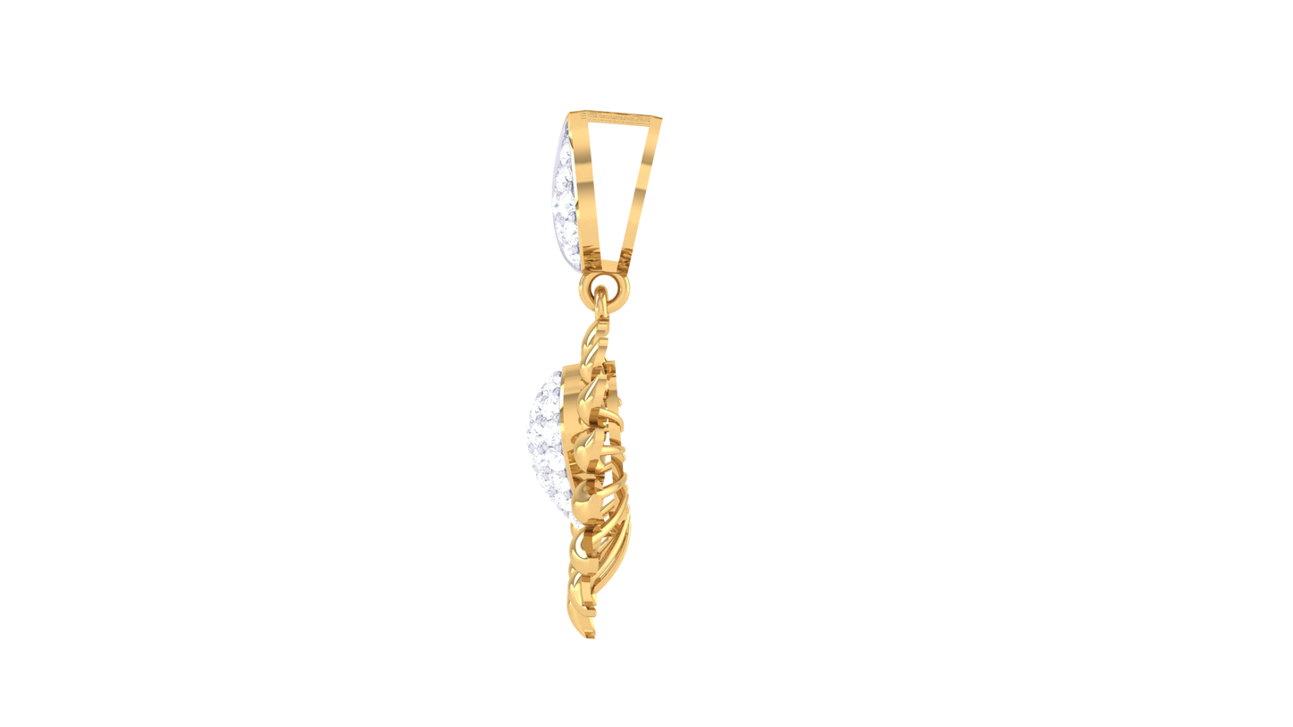 Radiant Bloom Teardrop Pendant In Gold - 0.28 Ct Diamonds