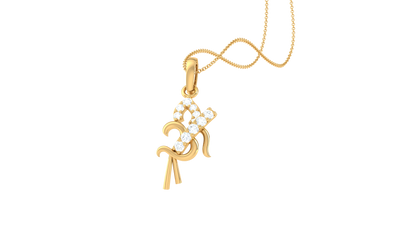 Om Harmony Diamond Pendant In Gold – 0.10 Ct Brilliant Cut
