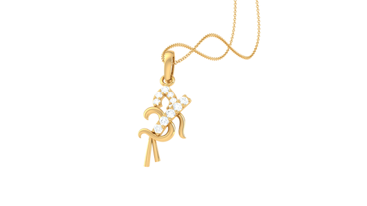 Om Harmony Diamond Pendant In Gold – 0.10 Ct Brilliant Cut