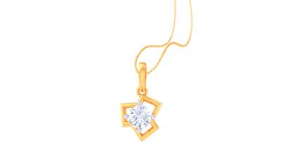 Sunbrust Solitaire Pendent In Radiant Gold - 0.59 Ct Round Cut Diamond