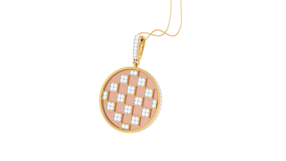 Checkerboard Pendant In Gold – 0.78 Ct Dazzling Diamonds