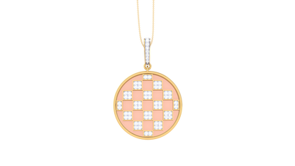 Checkerboard Pendant In Gold – 0.78 Ct Dazzling Diamonds