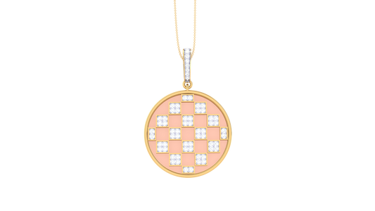 Checkerboard Pendant In Gold – 0.78 Ct Dazzling Diamonds
