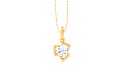 Sunbrust Solitaire Pendent In Radiant Gold - 0.59 Ct Round Cut Diamond