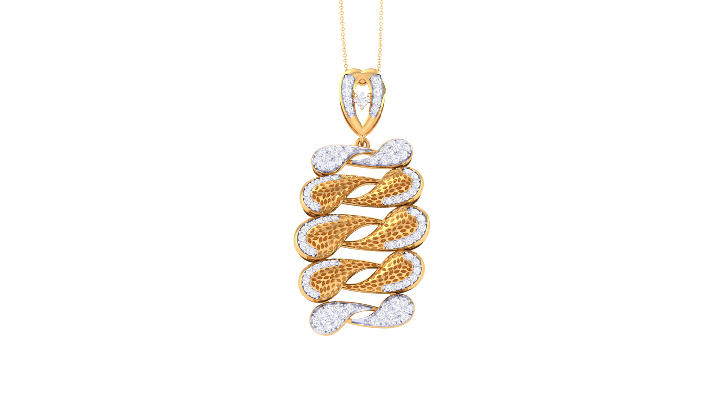 Woven Heart Pendent In Rose Gold - 0.76 Ct Round Cut Diamonds