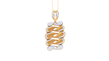 Woven Heart Pendent In Rose Gold - 0.76 Ct Round Cut Diamonds