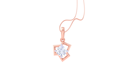 Sunbrust Solitaire Pendent In Radiant Gold - 0.59 Ct Round Cut Diamond