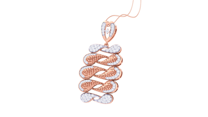 Woven Heart Pendent In Rose Gold - 0.76 Ct Round Cut Diamonds