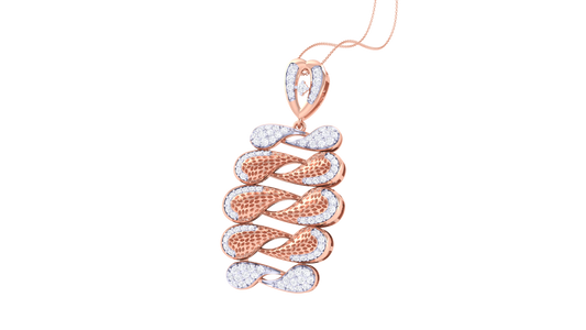 Woven Heart Pendent In Rose Gold - 0.76 Ct Round Cut Diamonds