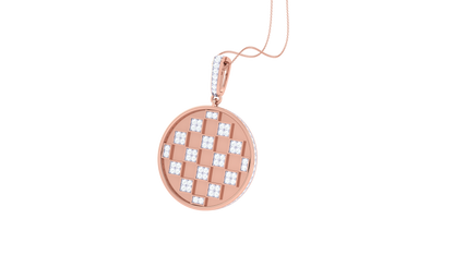 Checkerboard Pendant In Gold – 0.78 Ct Dazzling Diamonds