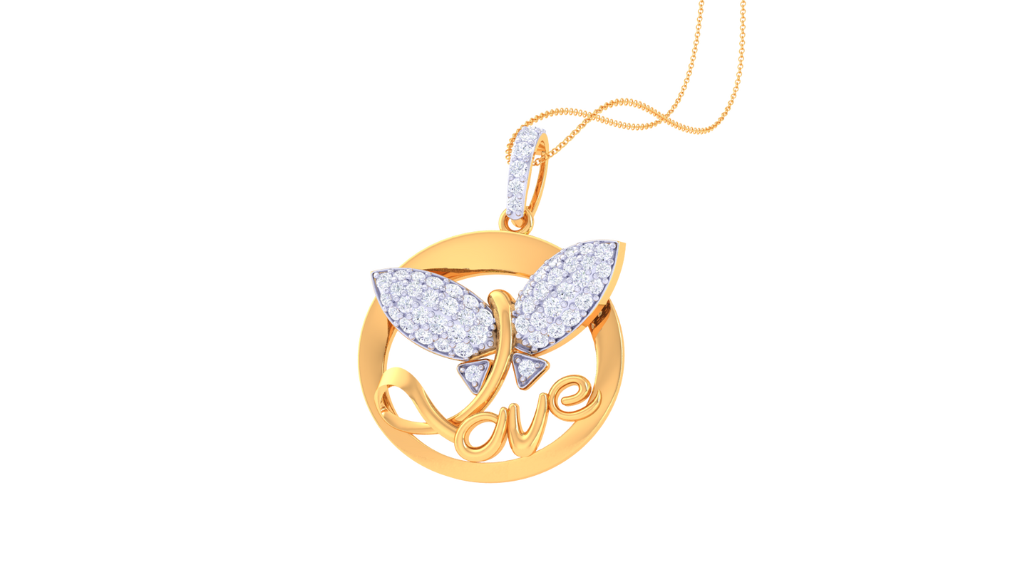 0.54 Ct - Orbit Glow Diamond Pendent In Gold