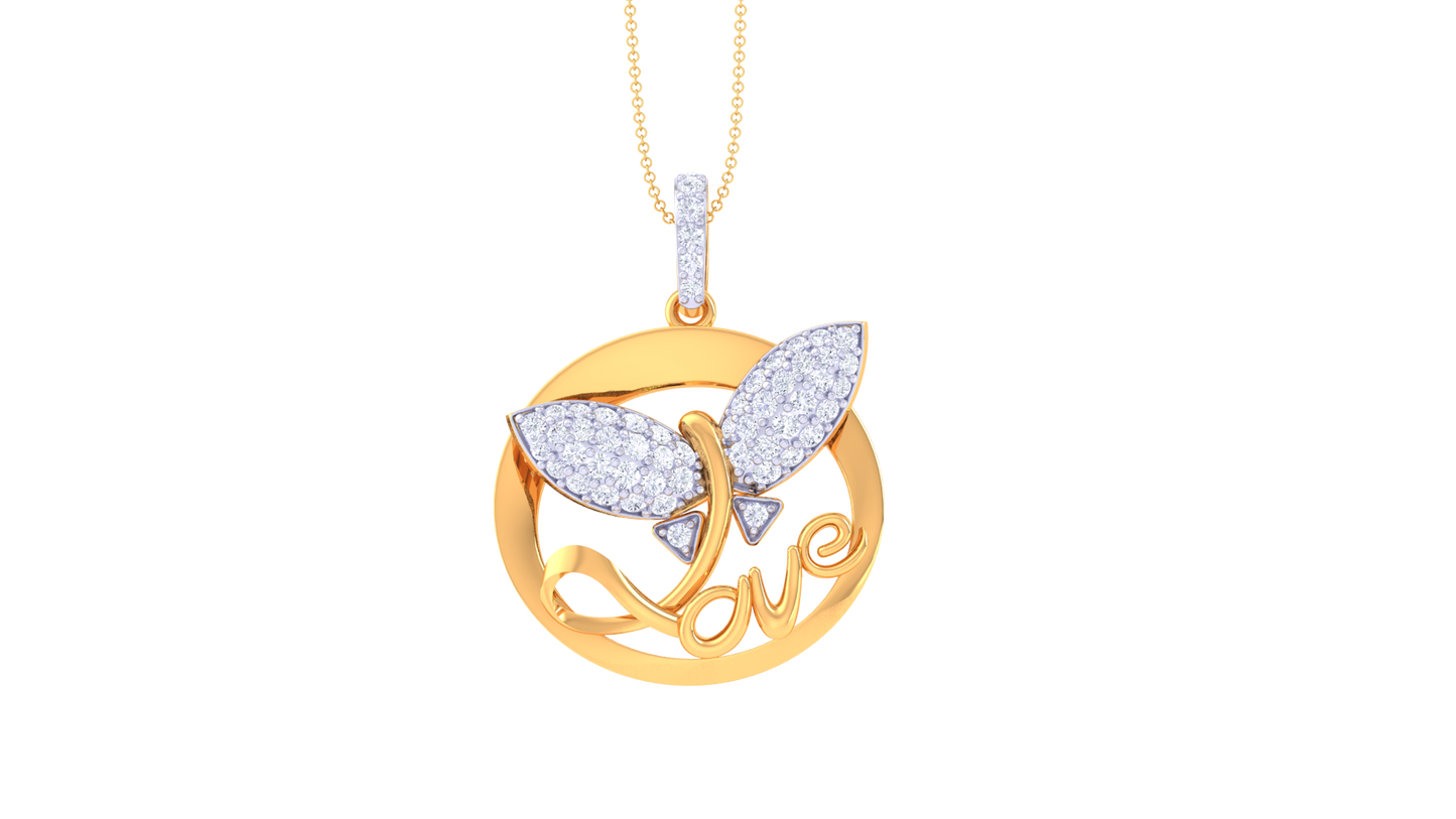 0.54 Ct - Orbit Glow Diamond Pendent In Gold