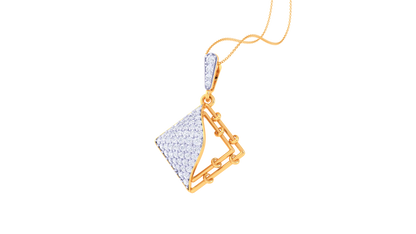 0.51 Ct - Geometric Harmony Diamond Pendant in Gold
