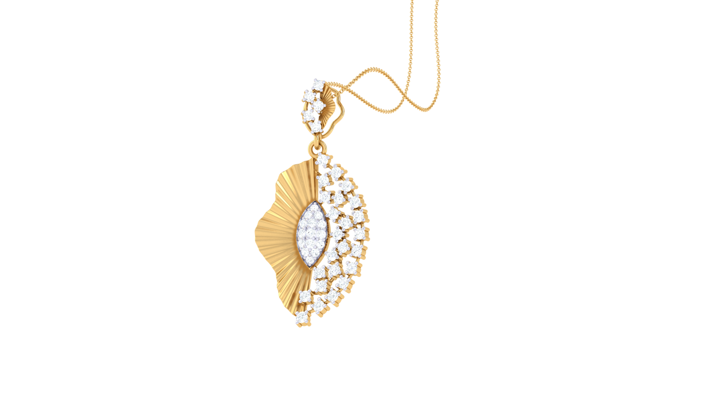 Symphony Leaf Pendant In Gold – 0.36 Ct Diamonds