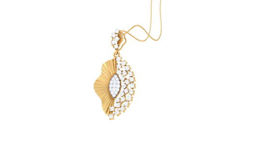 Symphony Leaf Pendant In Gold – 0.36 Ct Diamonds