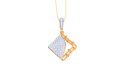0.51 Ct - Geometric Harmony Diamond Pendant in Gold
