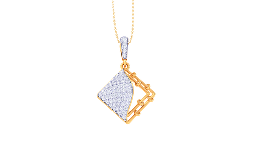 0.51 Ct - Geometric Harmony Diamond Pendant in Gold