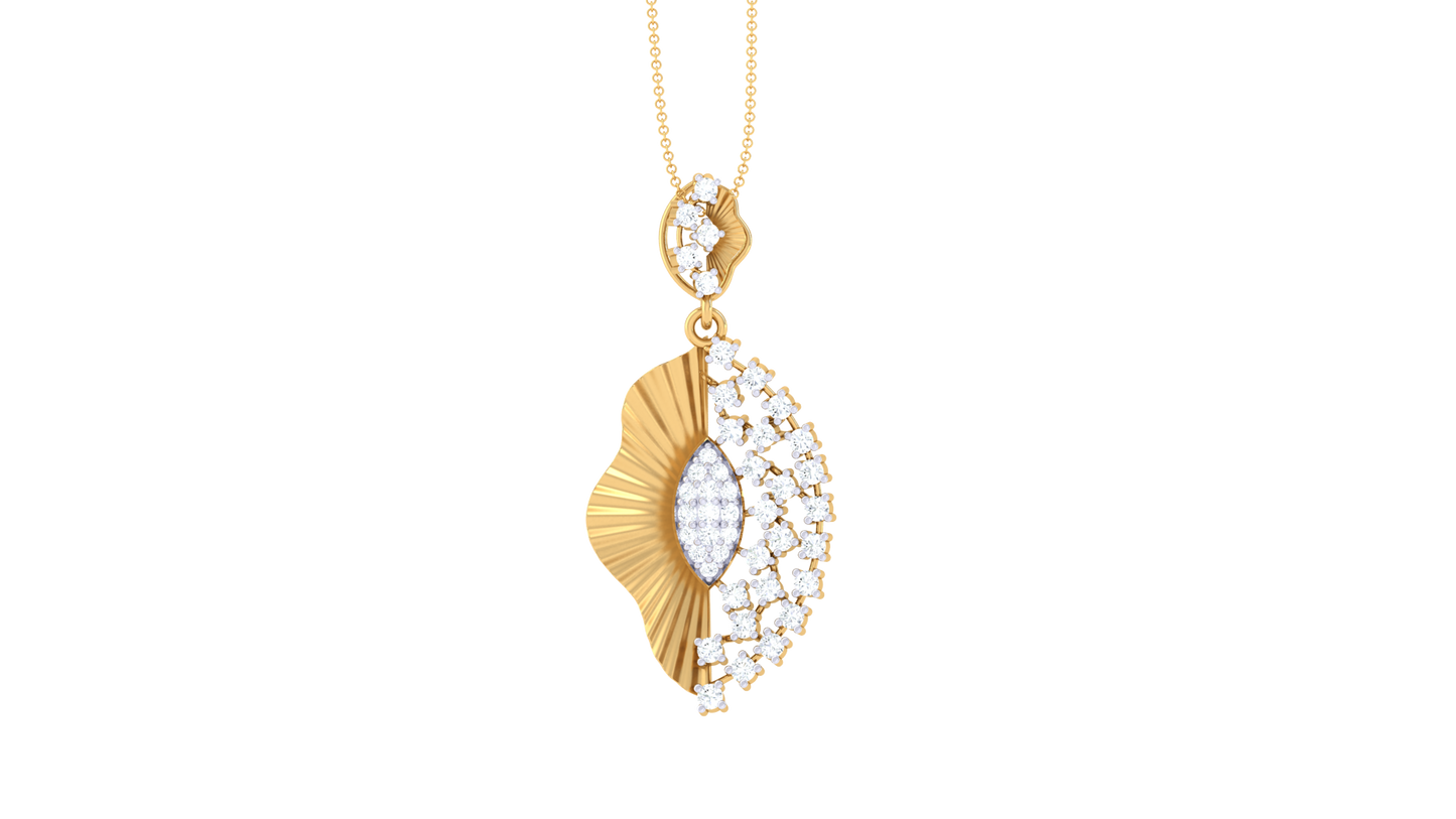 Symphony Leaf Pendant In Gold – 0.36 Ct Diamonds