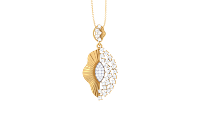 Symphony Leaf Pendant In Gold – 0.36 Ct Diamonds