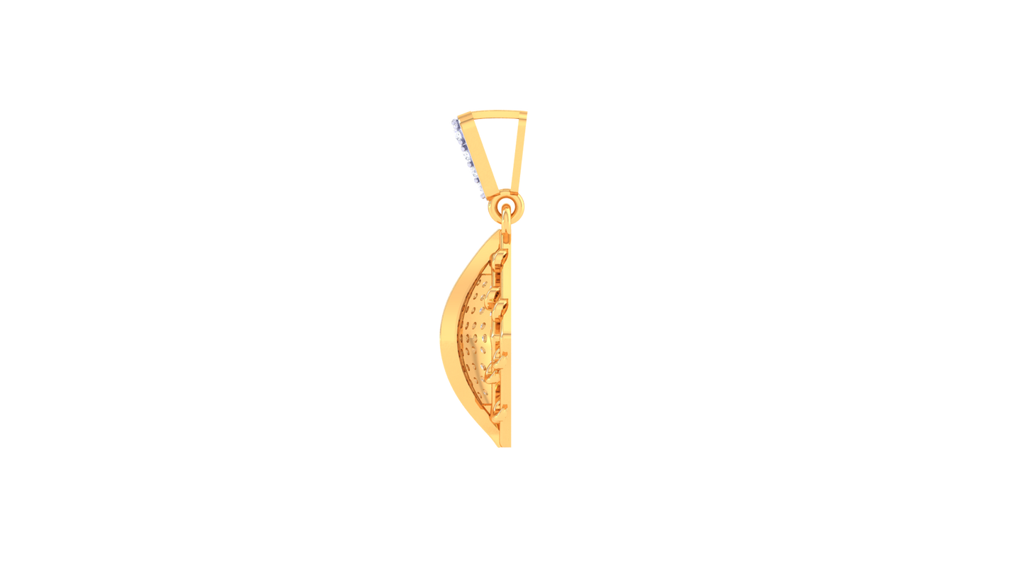 0.51 Ct - Geometric Harmony Diamond Pendant in Gold
