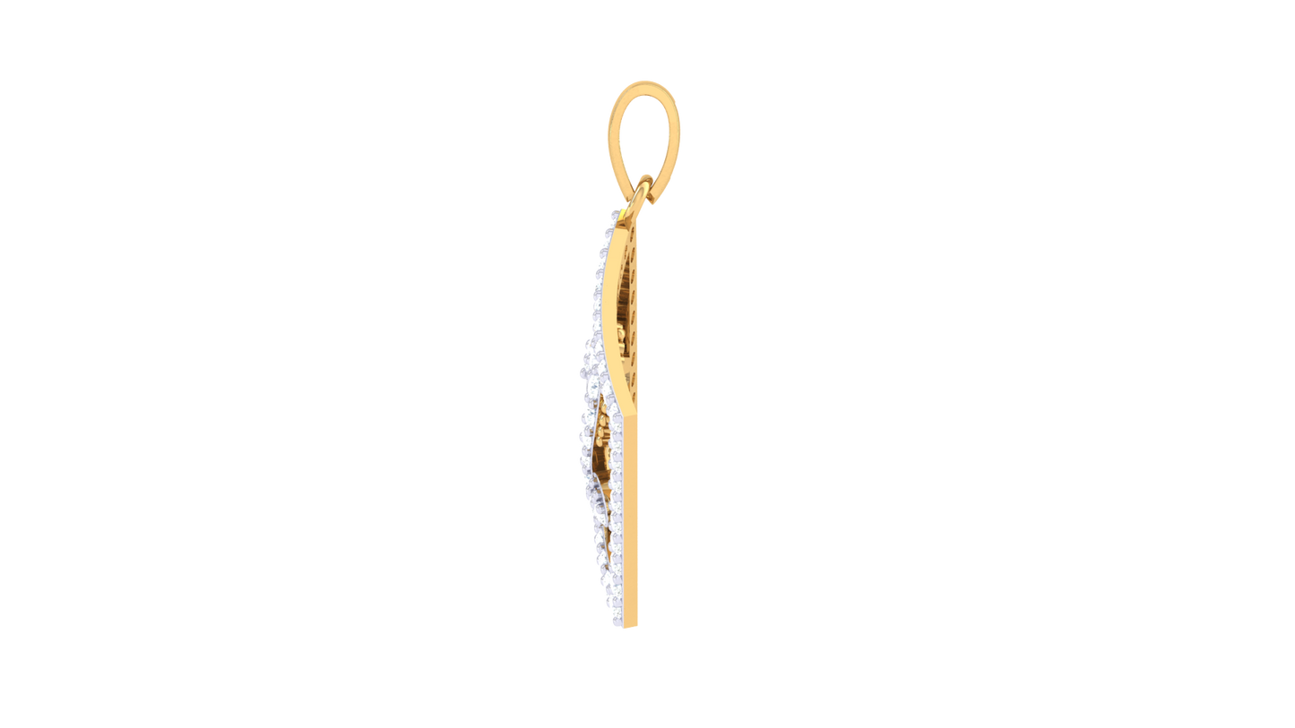 Footprint Within Frame Pendant In Gold - 0.37 Ct Diamond-Studded