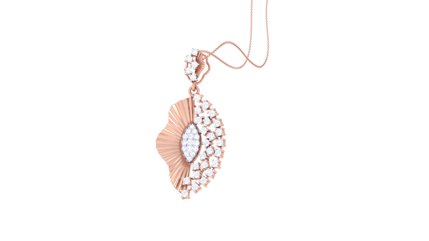 Symphony Leaf Pendant In Gold – 0.36 Ct Diamonds