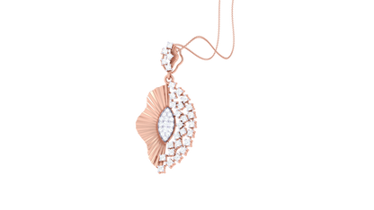Symphony Leaf Pendant In Gold – 0.36 Ct Diamonds