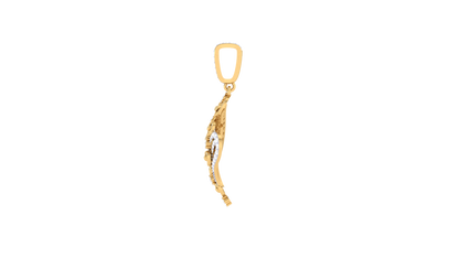 S-Curve Diamond Swirl Pendant With Gold Filigree – 0.39 Ct