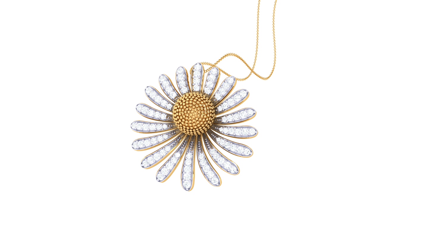 Daisy Bloom Pendant In Gold – 0.58 CtShimmering Diamonds