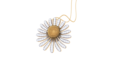 Daisy Bloom Pendant In Gold – 0.58 CtShimmering Diamonds