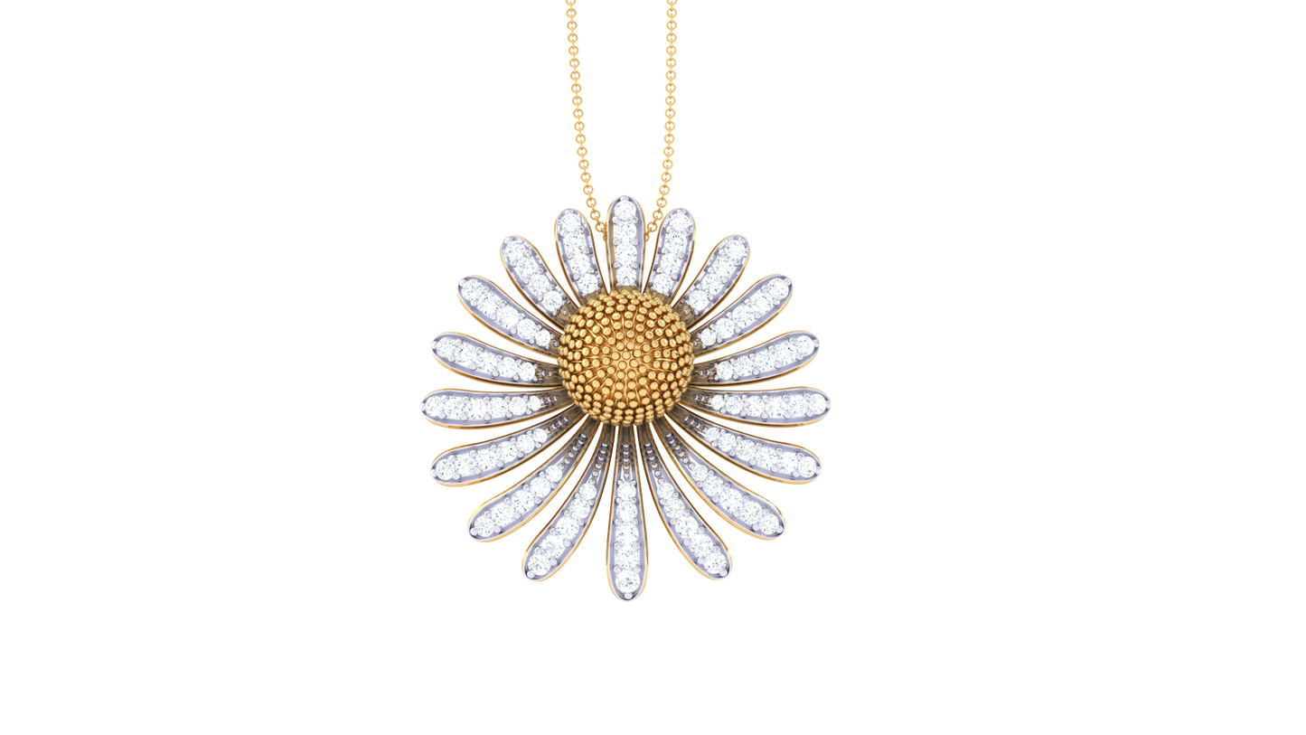 Daisy Bloom Pendant In Gold – 0.58 CtShimmering Diamonds