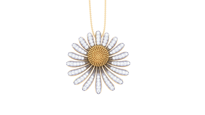 Daisy Bloom Pendant In Gold – 0.58 CtShimmering Diamonds