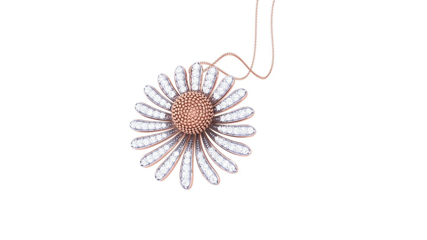 Daisy Bloom Pendant In Gold – 0.58 CtShimmering Diamonds