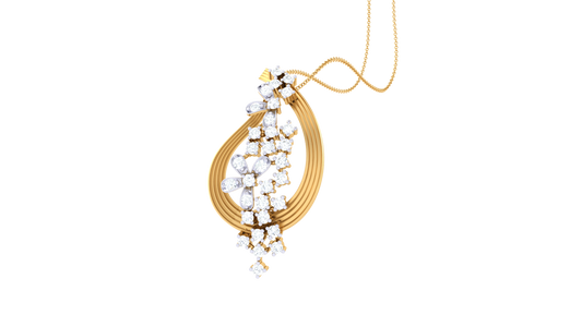 Teardrop Cascade Pendant In Gold – 0.22 Ct