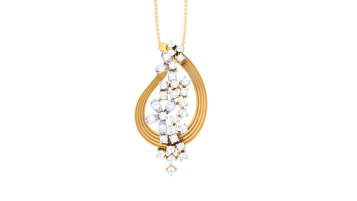 Teardrop Cascade Pendant In Gold – 0.22 Ct