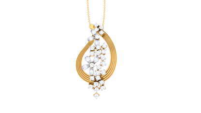 Teardrop Cascade Pendant In Gold – 0.22 Ct