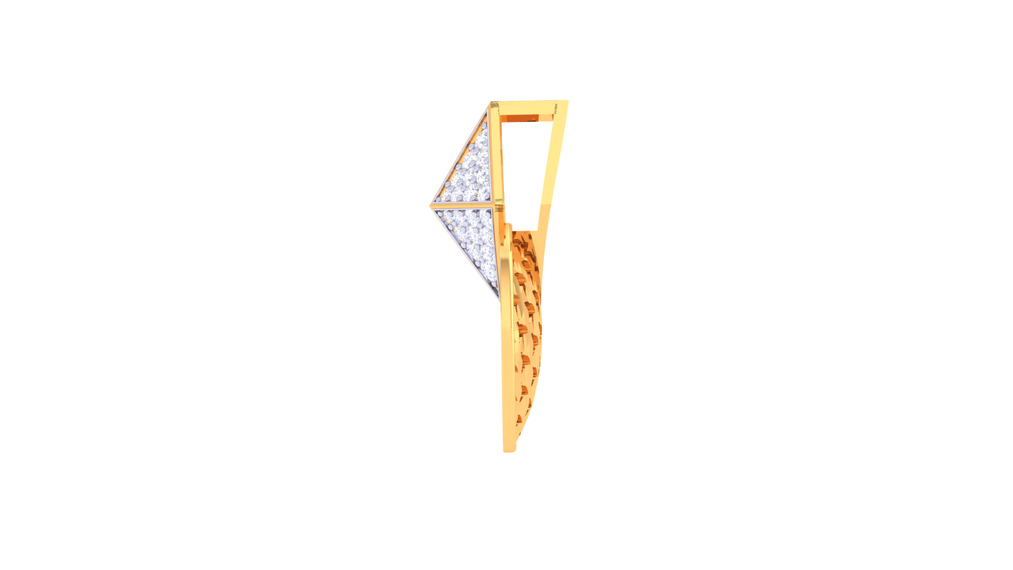 Pyramid Halo Gold Medallion Pendent – 0.41 Ct Brilliante Cut Diamonds