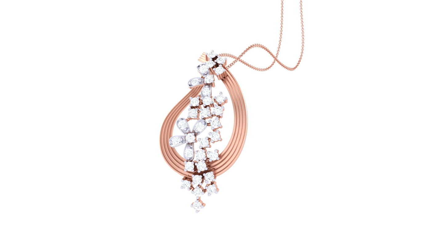 Teardrop Cascade Pendant In Gold – 0.22 Ct