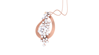 Teardrop Cascade Pendant In Gold – 0.22 Ct