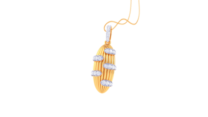 Ripple Radiance Pendant In Yellow Gold – 0.24 Ct Sparkling Diamonds Accents