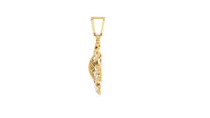 Radiant Blossom Pendant In Gold – 0.48 Ct Sparking Diamonds