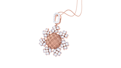 Radiant Blossom Pendant In Gold – 0.48 Ct Sparking Diamonds