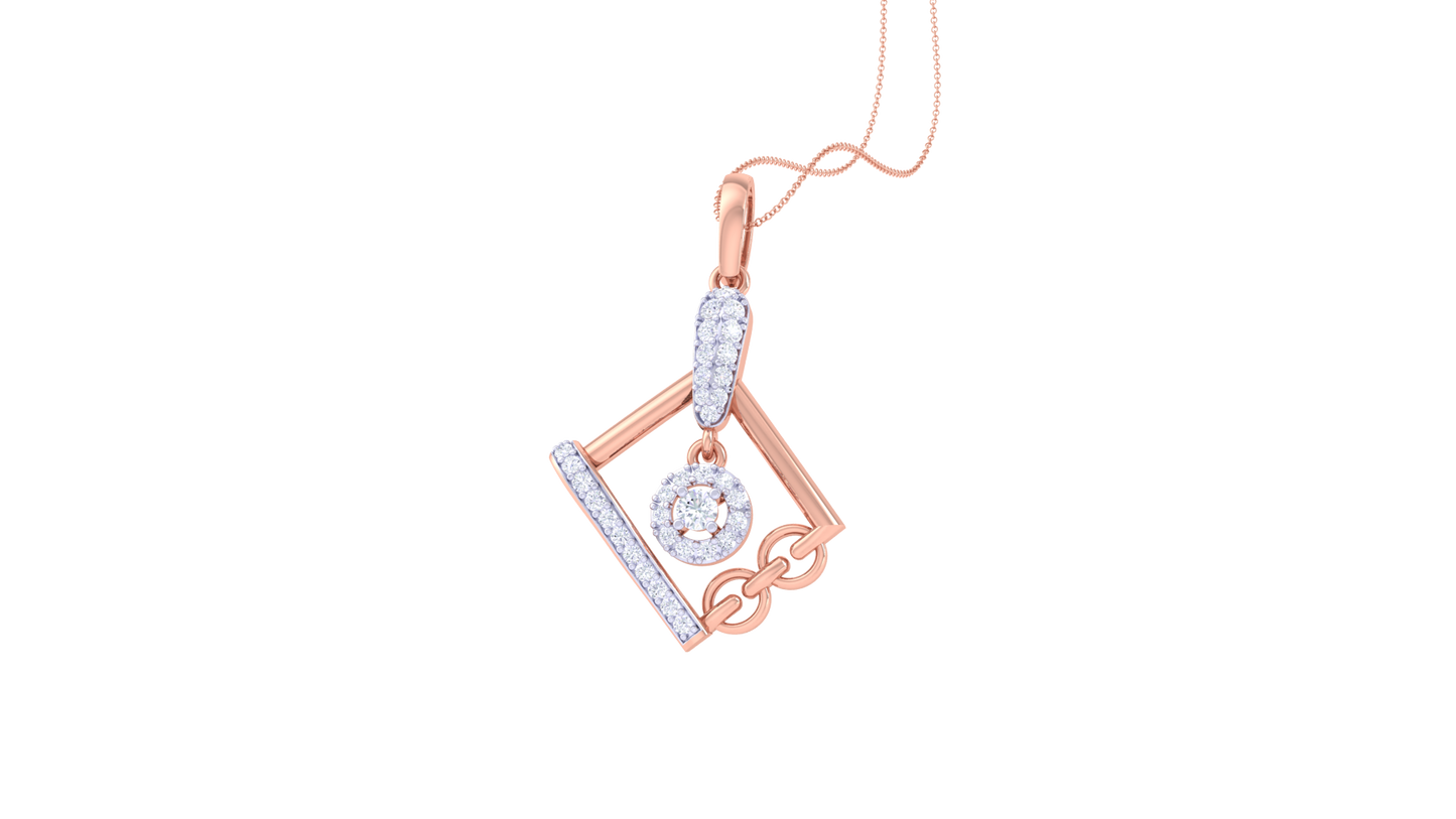 Geometra Luxe Pendant With 0.39 Ct Diamond In Gold