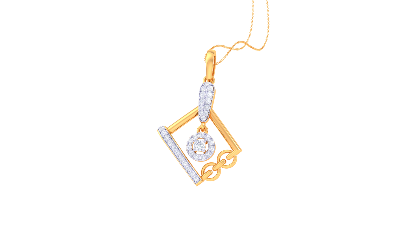 Geometra Luxe Pendant With 0.39 Ct Diamond In Gold
