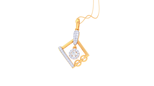 Geometra Luxe Pendant With 0.39 Ct Diamond In Gold