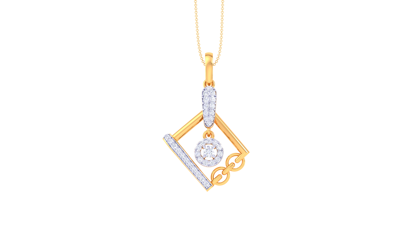 Geometra Luxe Pendant With 0.39 Ct Diamond In Gold
