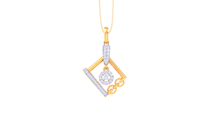 Geometra Luxe Pendant With 0.39 Ct Diamond In Gold