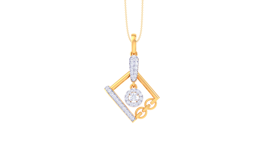 Geometra Luxe Pendant With 0.39 Ct Diamond In Gold
