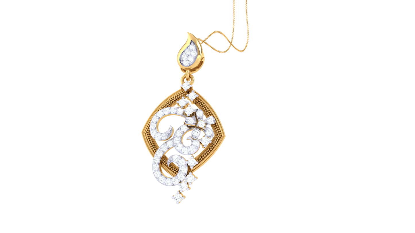 Regal Swirl Pendant In Gold – 0.32 Ct Sparkings Diamonds